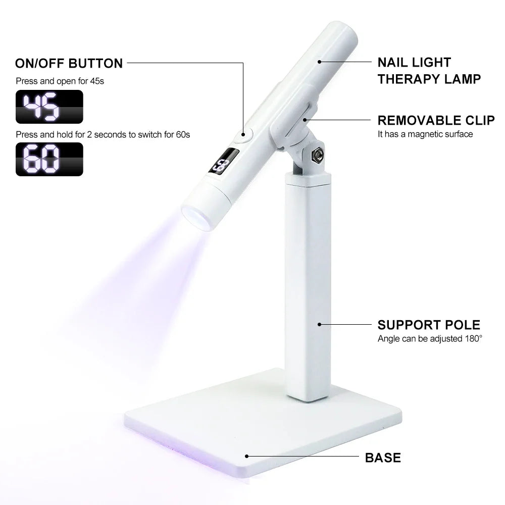 Professional Nail UV LED Lamp Desk With Display Rechargeable Portable Mini Nail Dryer Stand UV Lamp for Nails Art Removable