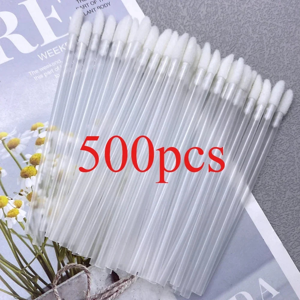500pcs Lip Brush Disposable Lipstick Brush Eyelash Microbrush Mascara Wands Applicator Swab Eyelash Extension Tools Wholesale