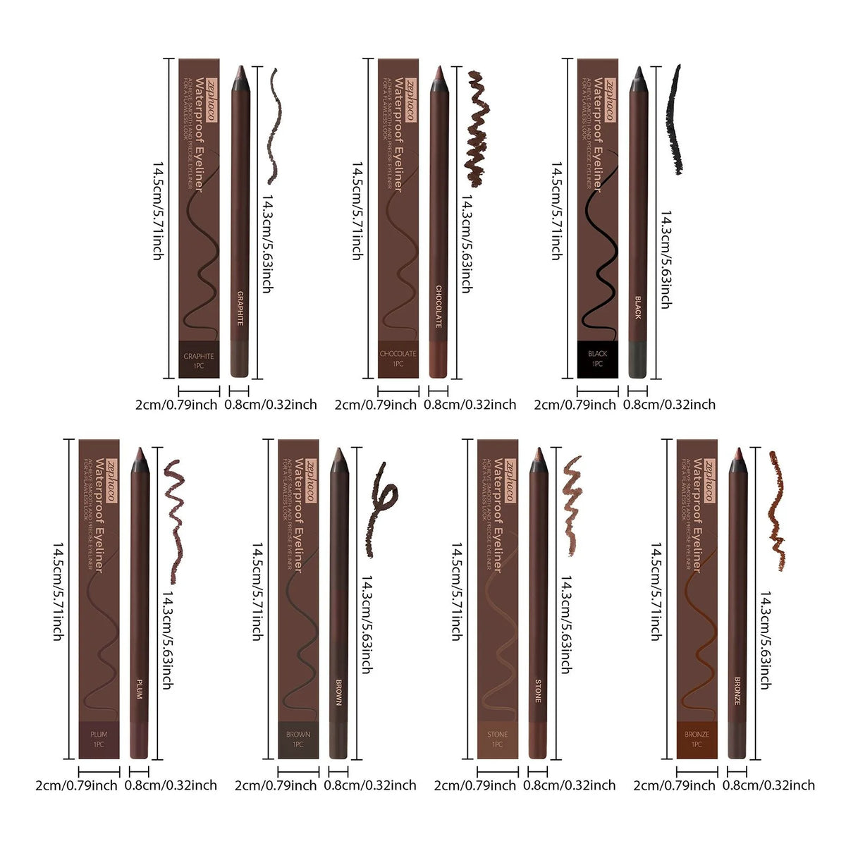 Smooth Creamy Gel Eyeliner Pencil Collection - Waterproof Long-Lasting, No Smudging, Professional Eye Makeup