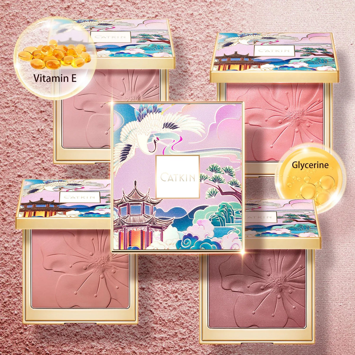 CATKIN Eternal Love Rosy Cranes Blush Drunk In Flower Long-lasting Natural Blush