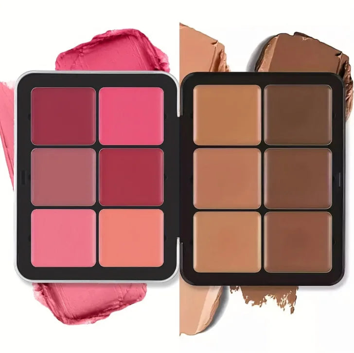 12 Color Blush Concealer Set Natural Blemish Brightening Highlighter 16 Color Waterproof face contour cream palette custom logo