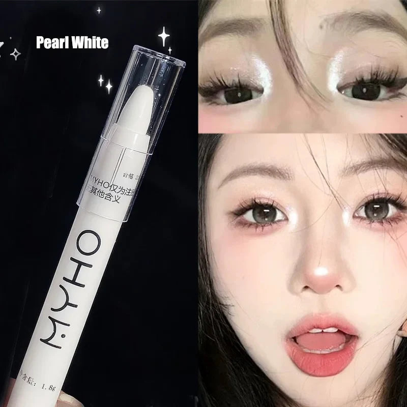 1pc Shimmering Highlight Stick, Glitter White Eyeshadow Pencil for Bright Eyes, Dazzling Effect Makeup Highlighter Pencil