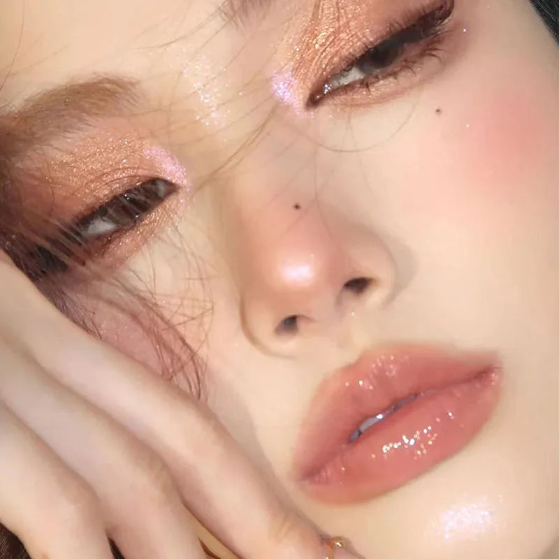 6 Colors Glitter Liquid Eyeshadow Waterproof Pearlescent Shiny Eye Shadow Highlighter Sequins Lying Silkworm Makeup Beauty Tool