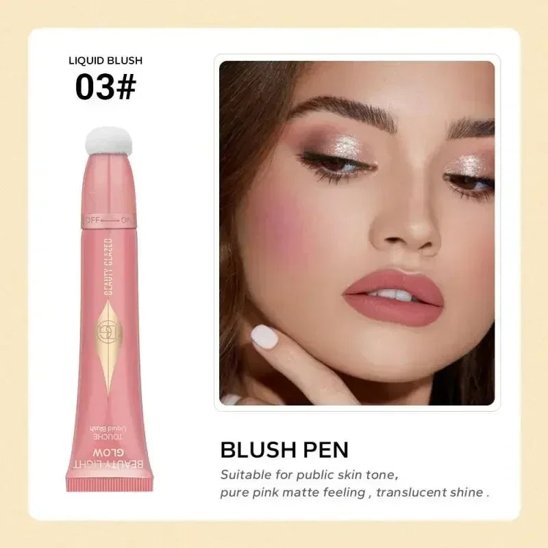 BEAUTY GLAZED 7 Colors Liquid Blush Stick Highlighter Multi Functional Make Up Pen Lip Cheek Waterproof Lasting Cosmetic