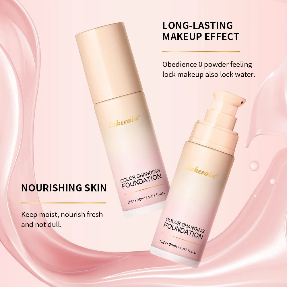 Waterproof Color Changing Liquid Foundation Centella Korean High Coverage Foundation Cream For Face Base Makeup