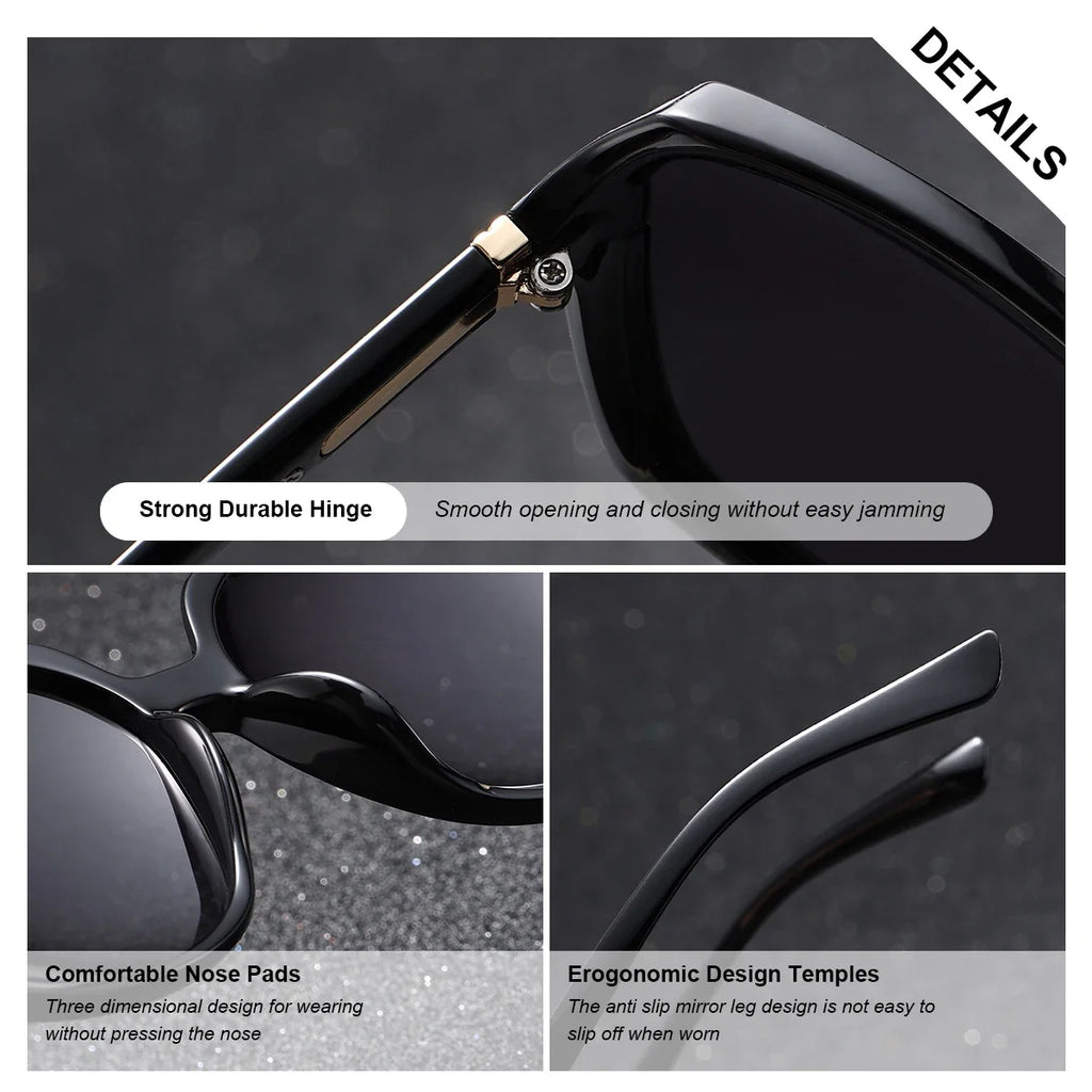 BARCUR Women’s Gradient Butterfly Frame Polarized Fashionable Sunglasses – Trendy Elegant Large PC Elliptical Design with UV400 Protection for Summer Travel Beach Shopping & Summer Style – White Gift Box Included