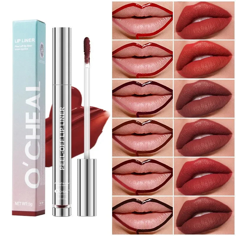 Peel Off Lip Liner Stain Kit - Long-Lasting Waterproof Matte Lip Tint Set for Women, Trend Colors, Easy to Use