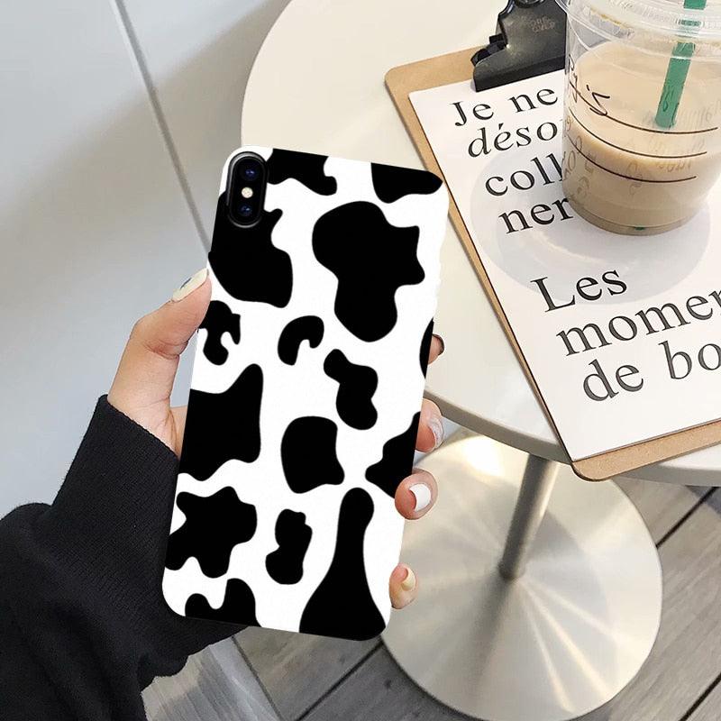 Slim Fit  Lightweight Black White  Print Silicone Case For iPhone 11 Pro 7 8 Plus X XR XS Max iphone 11 Cell Phone Case Cover White Black Pattern Print Silicone Unisex Case