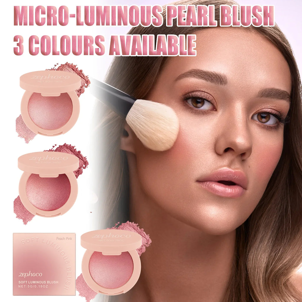 Pearl Blush with Soft Light Pink Powder Blush for a Natural Flush Radiant Finish Long Lasting Buildable Delicate Long Lasting