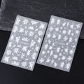 3D White Flower Nail Art Stickers Cute Floral Adhesive Sliders Acrylic Decoration Decals DIY Nail Charms Adhesive Accessories