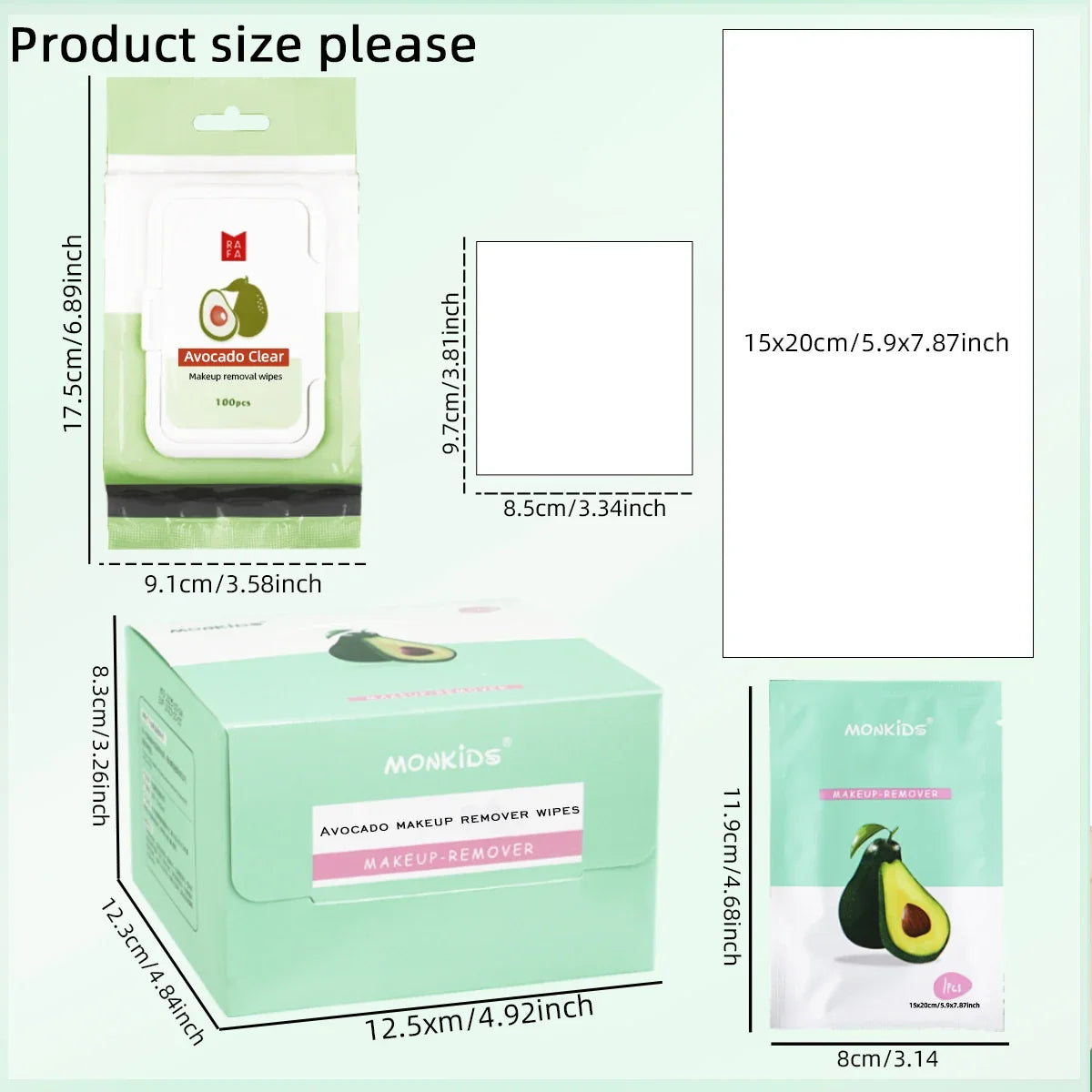 1 pack of makeup remover wipes +1 box of individually packaged makeup remover wipes, facial makeup remover wipes.