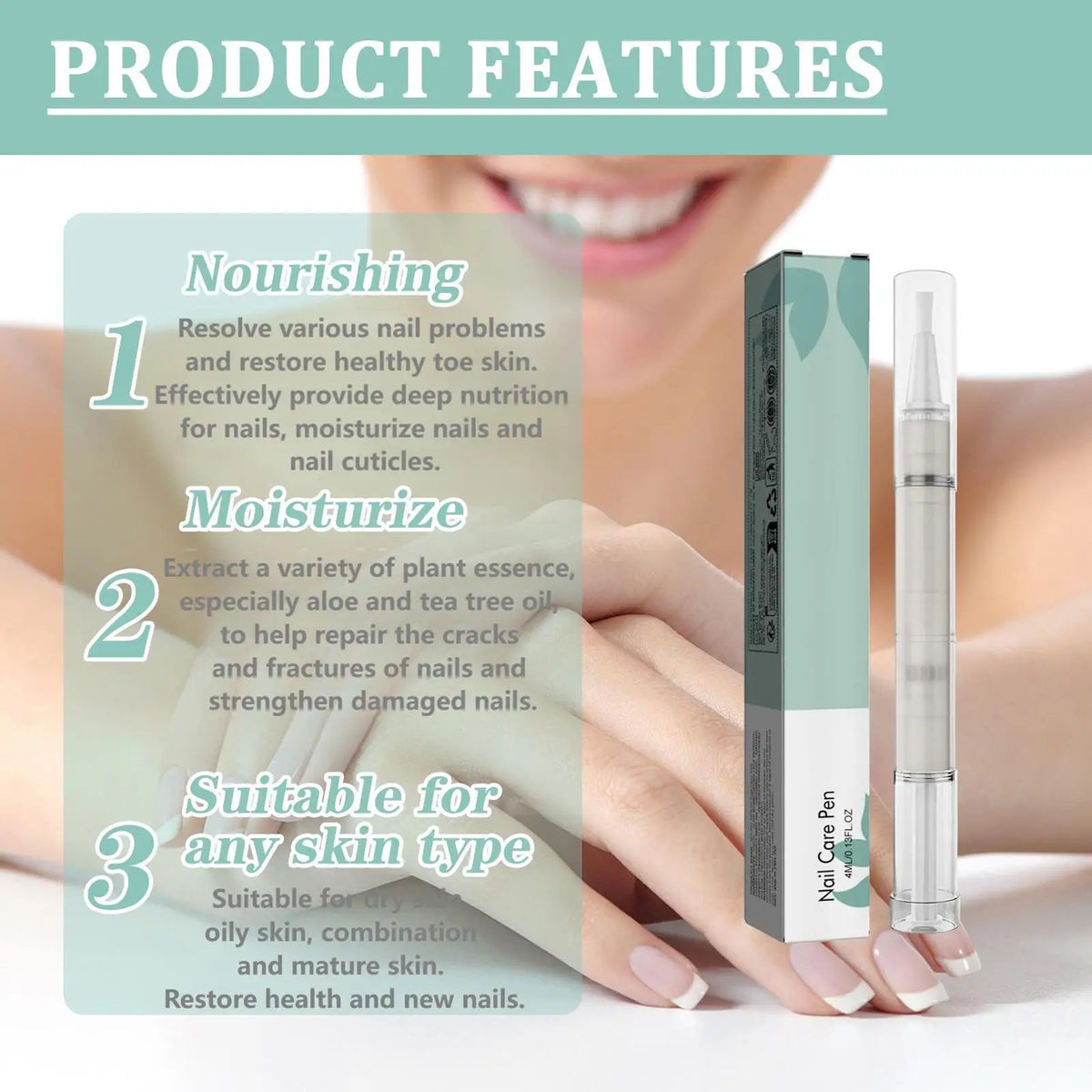 Nail Care Pen Fingernails Toenail Tea Tree Oil for Nails Cuticle Repair Nail Treatment Nail Nutrition Vitamin E Aloe Nail Pen