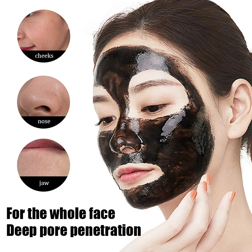 60g Bamboo Charcoal Fiber Mask Blackhead Removal Deep Mask Deep Cleansing Cleansing Exfoliating Mask Treatment Black Mask