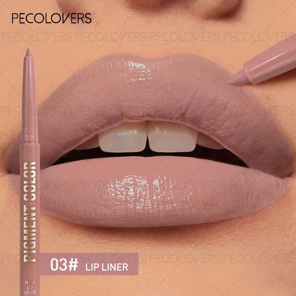 1PC 2-in-1 Lip Liner&Lip Gloss Pen-Matte Colors&Waterproof Long-Lasting ,Velvety Pencil for Plump Lip Outline, Easy Application