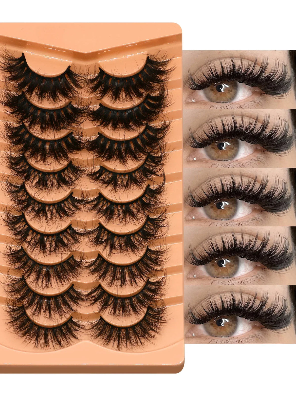 Cat Eyelashes Fluffy 3D Mink Eyelashes Natural Look False Lashes for Daily Party Wedding Lightweigh Reusable Makeup