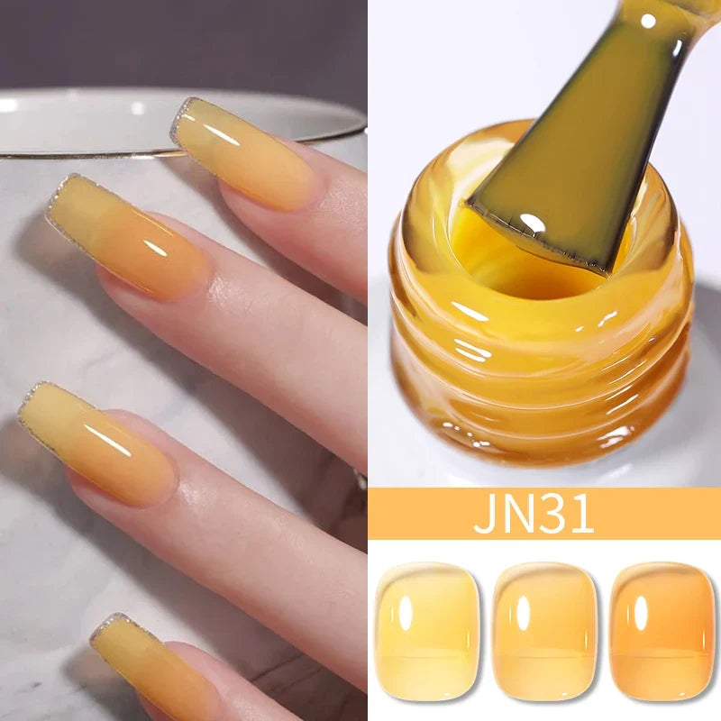 BORN PRETTY 10ml Blood Red Jelly Gel Nail Polish Halloween Nails Art Gel Polish Sheer Translucent Nail Gel for Winter Manicure