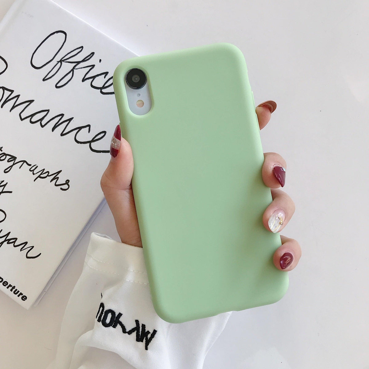 Ultra Thin Slim Fit Soft Grip Anti-Scratch Protective Cover Thicker Candy Phone Case for iPhone Soft Silicon Back Phone Cover for iPhone 12 13 Pro Max iphone Case