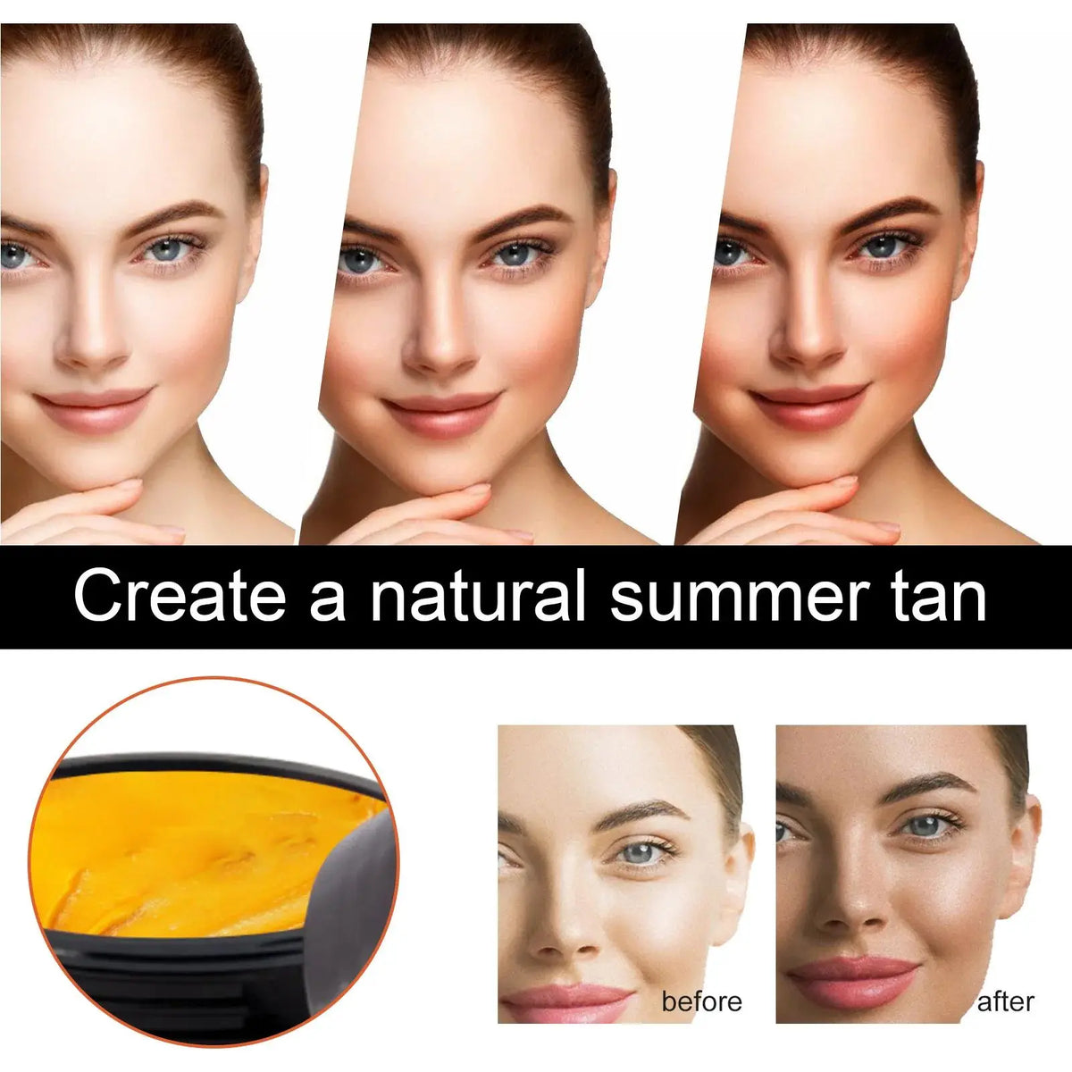 EELHOE Tanning Cream Face Body Long Lasting Bronzer Skin Tanner Suntan Protect Radiation Nourishing Natural Self-Tanning Lotion