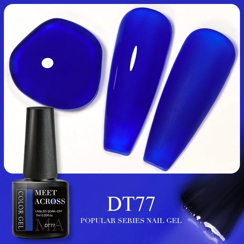 MEET ACROSS 5ml Pink Dried Flower Gel Nail Polish Natural Flower Fairy Nail Art Gel Soak Off UV LED Painting Varnishes For Nails