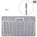 10Pcs Diamond Milling Cutter For Manicure Electric Nail Drill Bits Accessory Pedicure Machine Nail File Gel Remover Tool