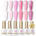 BORN PRETTY 6pcs Crystal Amber Gel Nail Polish Set Jelly Pink Nude Winter Semi Permanent Soak Off UV LED Varnish Manicure Kits