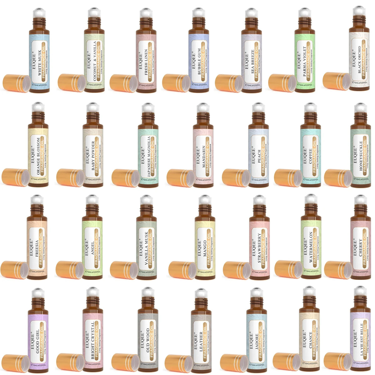 EUQEE 10ml Fragrance Oil Roll-On Long Lasting Scent La Vie Est Belle CHANCE Jadore Cotton Strawberry Mango for Men and Women