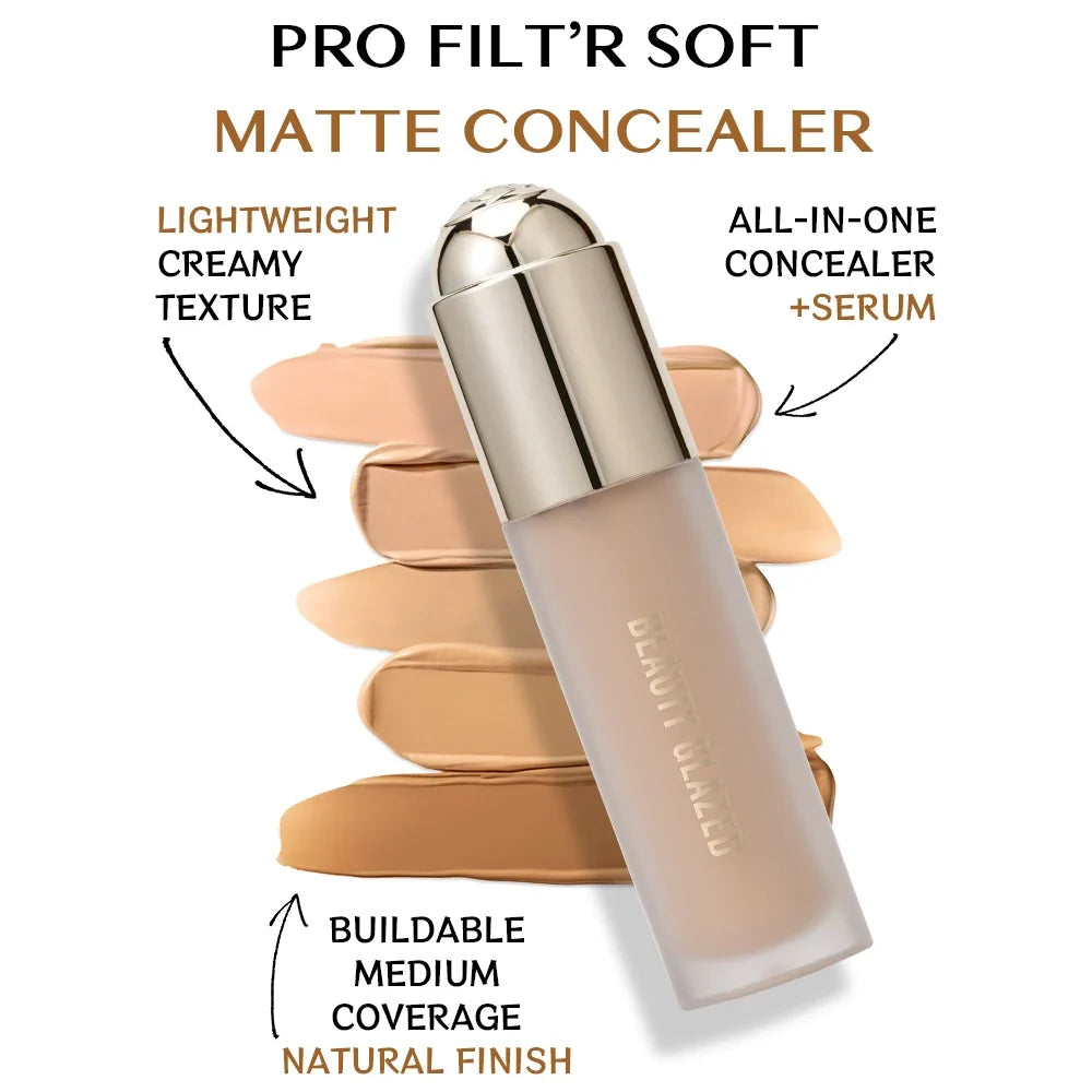 BEAUTY GLAZED Full Coverage Liquid Concealer,Covers Under Eye Dark Circles & Blemishes,Long-Lasting Waterproof