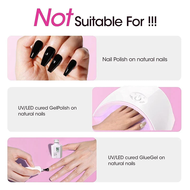RSNAIL 100ml Nail Glue Remover for Press On Nails Solid Nail Glue Gel On Fake Nail Tips Acrylic Nail Can't Remove Gel Nail Polis