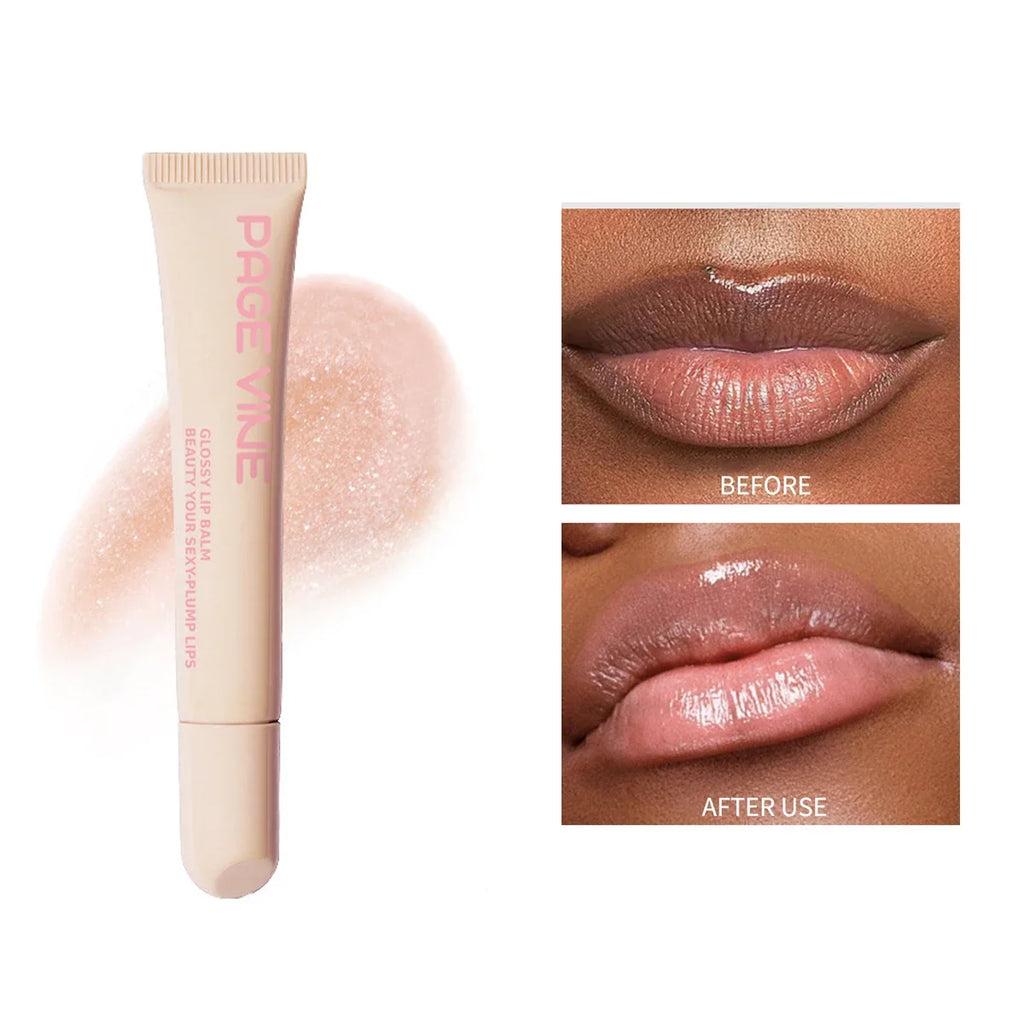 1 pcs Soft Tube Mirror Lip Gloss Lip Oil Nude Brown Plumping Lip Gloss Moisturising Transparent Lipgloss Beauty Cosmetics Makeup