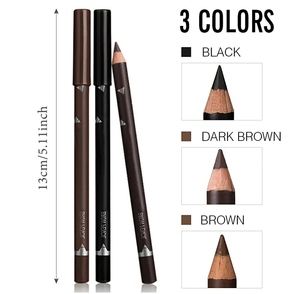 6/12Pcs Eye Brow Pencil Waterproof Professional Women Eye Makeup Pen Easy Color Natural Black Cosmetic Beauty Eyebrow Tool