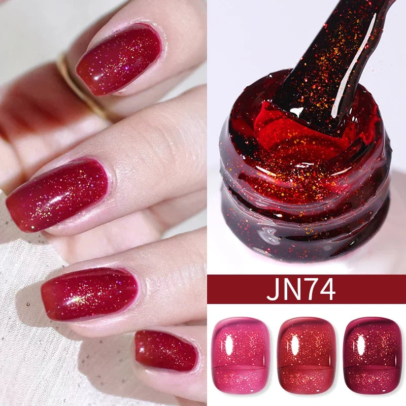 BORN PRETTY 10ml Blood Red Jelly Gel Nail Polish Halloween Nails Art Gel Polish Sheer Translucent Nail Gel for Winter Manicure