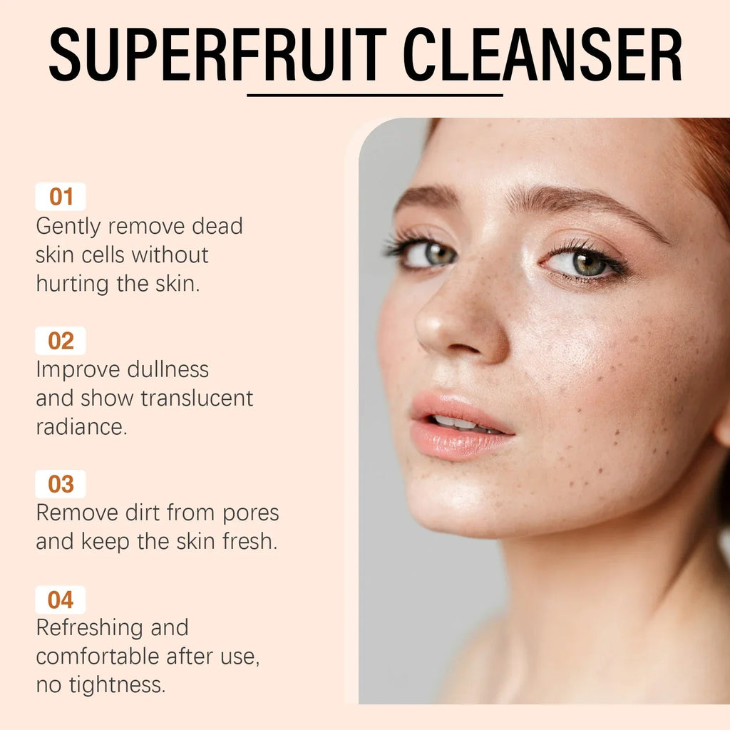 Oceaura Papaya Facial Cleanser Exfoliating Oil Control Deep Cleaning Pore Shrinking Blackhead Remover Dirt Brightening Face Wash