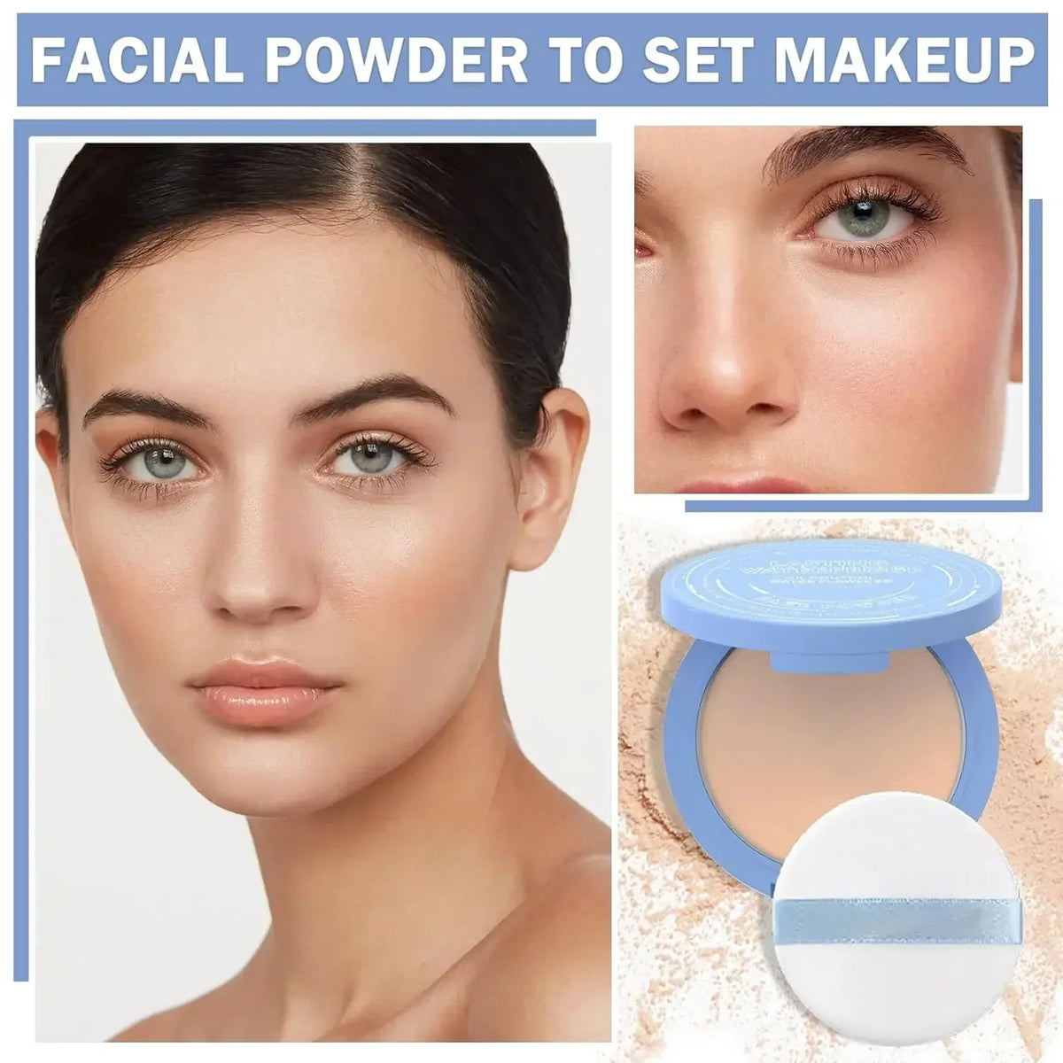 Long-Lasting Waterproof Silk Soft Mist Powder Cake Smooth Pressed Face Powder Oil Control Lady Polvo Texture for Makeup