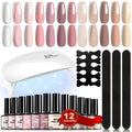 LIMEGIRL 12Pcs Gel Nail Polish Set 8ML Semi-Permanent Varn UV Nail Gel Art Manicure with Mini LED Lamp Gel Nail Polish Set
