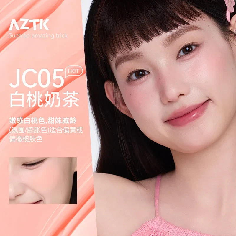 AZTK Blusher Color Face Makeup Rendering Liquid Blush JC04 Moisturizer Longlasting Beauty Expands Contracts Cheek Cosmetics