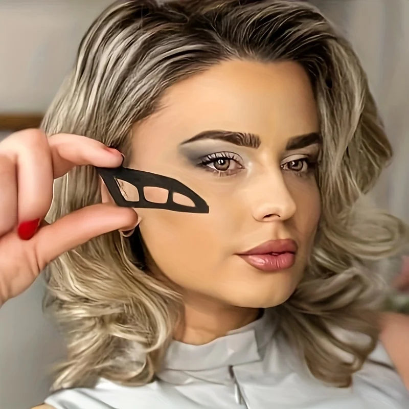 Hypoallergenic Oval Eyeshadow Stencil Tool for Beginners  with ABS Plastic Handle, Perfect for Smoky Eye Makeup Looks