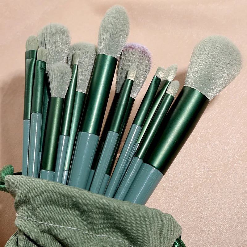 13pcs Makeup Brushes Set Eye Shadow Foundation Women Cosmetic Brush Eyeshadow Blush Beauty Soft Make Up Tools Bag