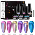 7pcs Shiny Cat Magnetic Gel Nail Polish Set With Magnetic Rod Pink Colorful Semi Permanent Soak Off UV Gel Varnish Nail Supplies