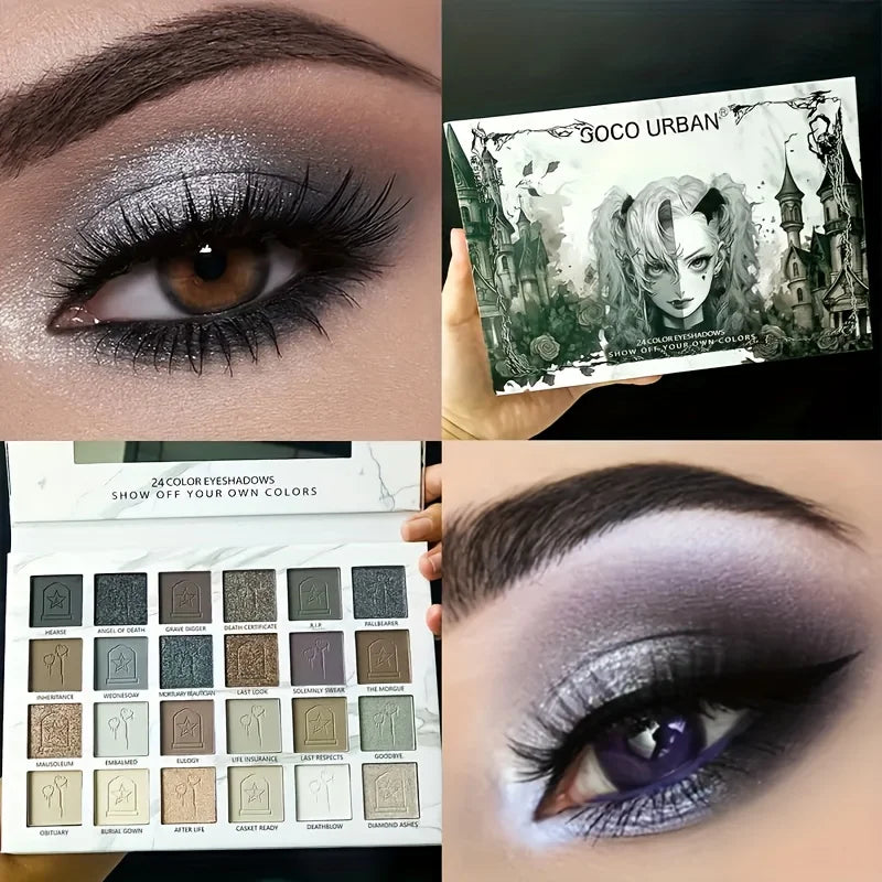 24 Color Vampire Diaries Eyeshadow Palette - Gothic Matte Shimmer