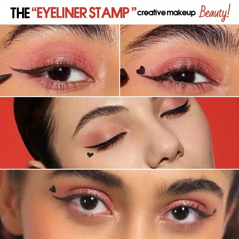 2-in-1 Star & Moon Stamp Liquid Eyeliner - Black Waterproof