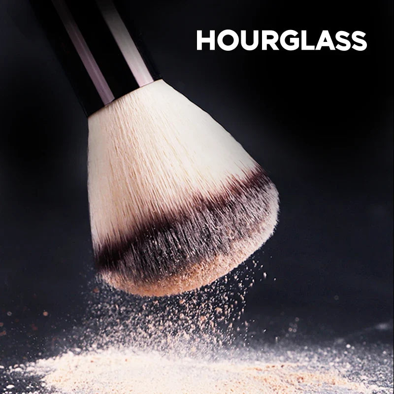 Hourglass Makeup Brush- No.1 Round Head Powder Brush Soft and Skin-friendly Fiber Hair Fashion Design Single Face Brush