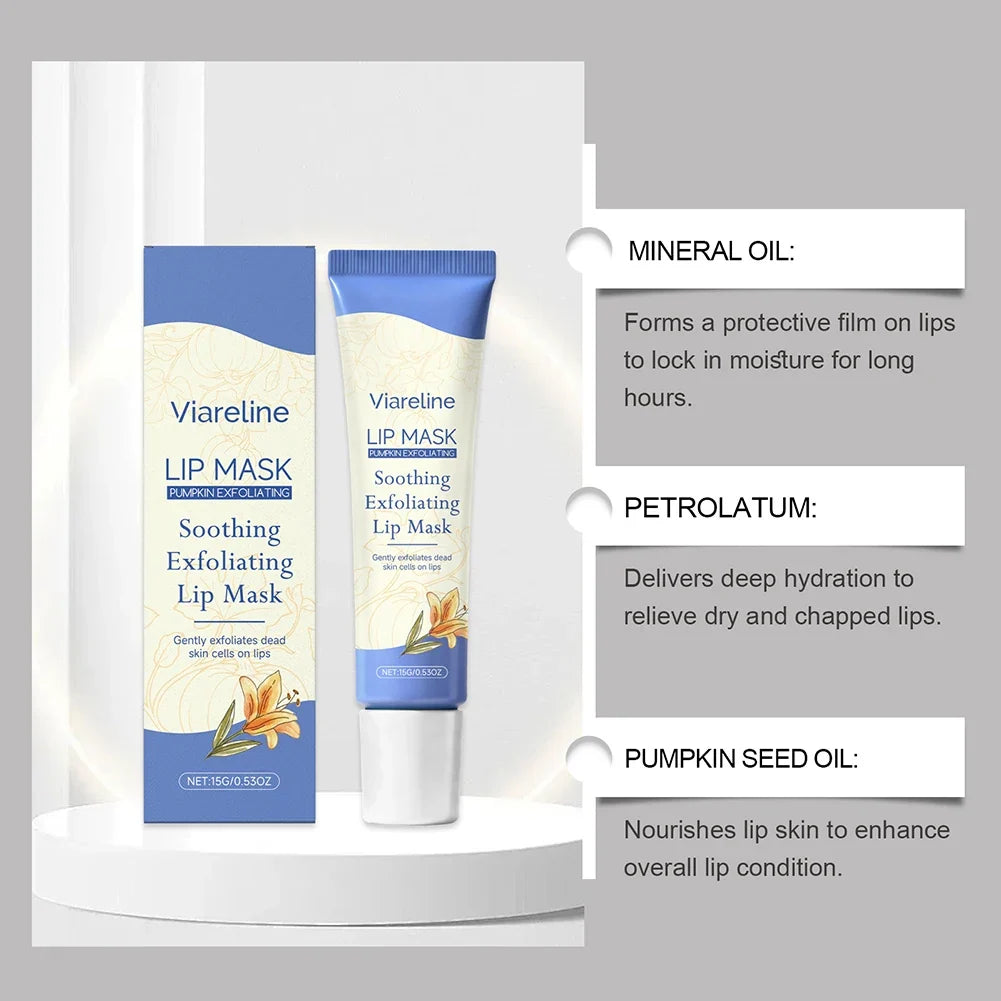 Pumpkins Lip Sleeping Mask For Dry Chapped Lip Overnight Hydration Repair Natural Exfoliating Lip Care Balm