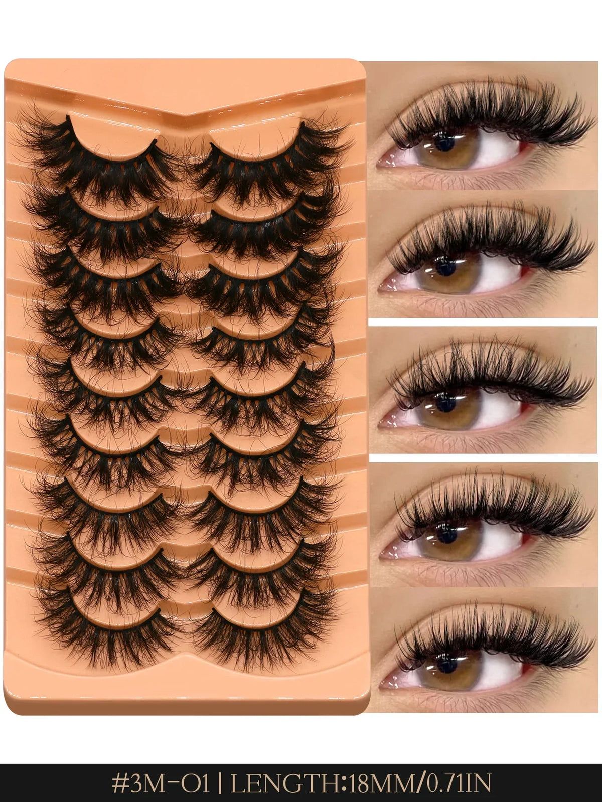 Cat Eyelashes Fluffy 3D Mink Eyelashes Natural Look False Lashes for Daily Party Wedding Lightweigh Reusable Makeup