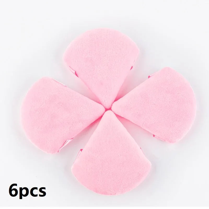 1/2/3/6Pcs Triangle Velvet Powder Puff Face Cosmetic Eye Beauty Makeup Tool Reusable Sponge Washable Mini Powder Puff Accessorie