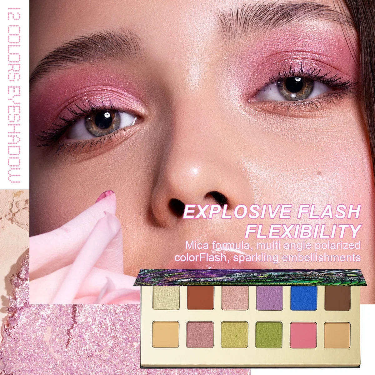 12-Color Crocodile Eyeshadow Palette - Matte & Shimmer