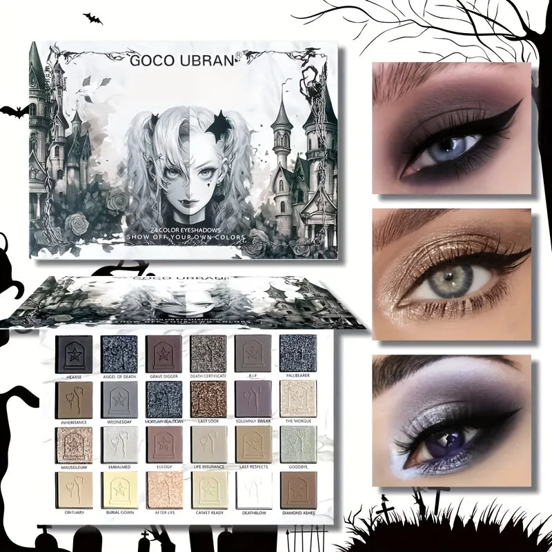 24 Color Vampire Diaries Eyeshadow Palette - Gothic Matte Shimmer