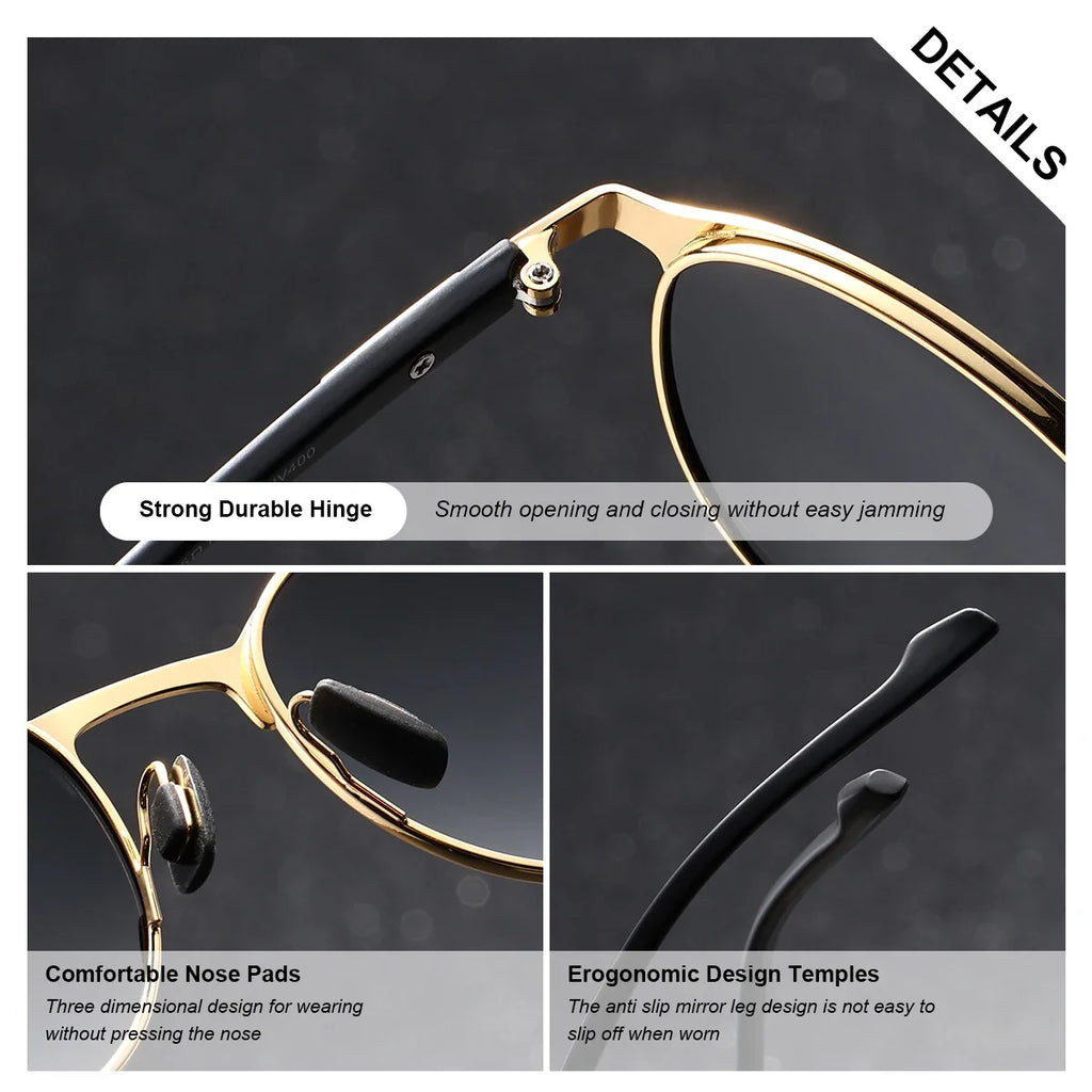 BARCUR Retro Polarized Fashionable Women’s Sunglasses – Elegant Black Circular Metal Frame UV400 Protection Stylish Travel Eyewear with Personalized Gift Packaging for Summer Days Girls and Women