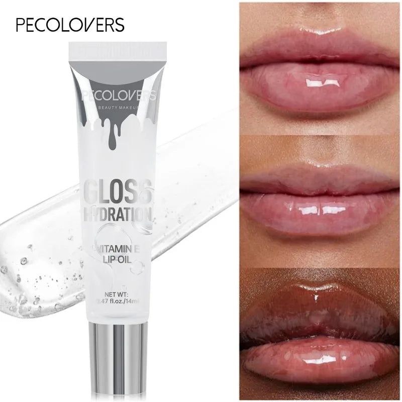 1 PC Shiny Water Lip Oil Lip Gloss Liquid Lipstick Jelly Tube Lip Glaze Moisturizing Shiny Intense Color Lips Beauty Makeup