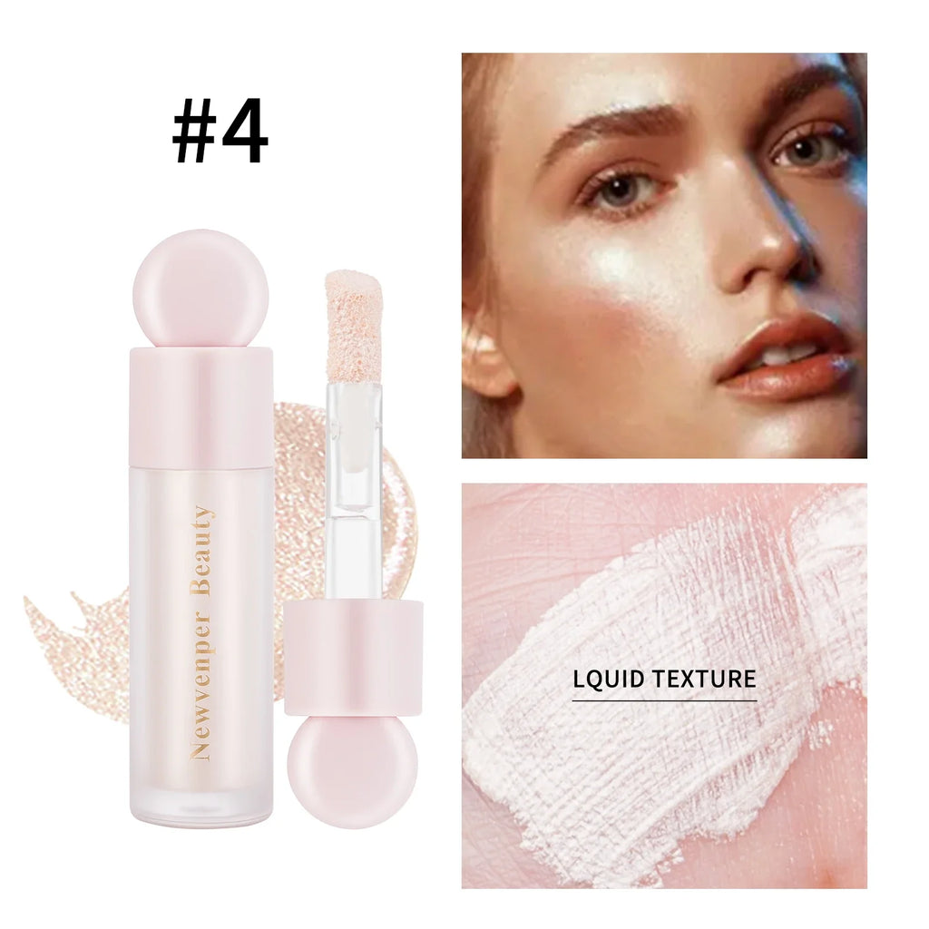 Liquid Highlighter + Liquid Blush + Liquid Contour for Face & Body, High Glossy Finish, Natural Glow Liquid Luminizer Makeup