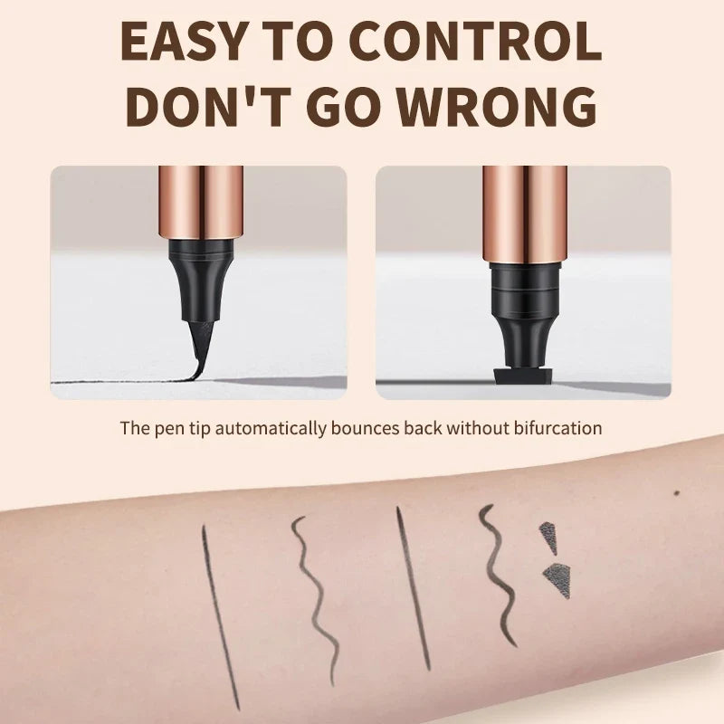 O'CHEAL Eyeliner Stamp Black Liquid Eyeliner Pen Waterproof Fast Dry Dual Head Eye Liner Pencil Make-up for Women Cosmetics Tool